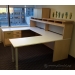 Blonde U/C Suite Desk with Pigeon Hole Overhead and Storage